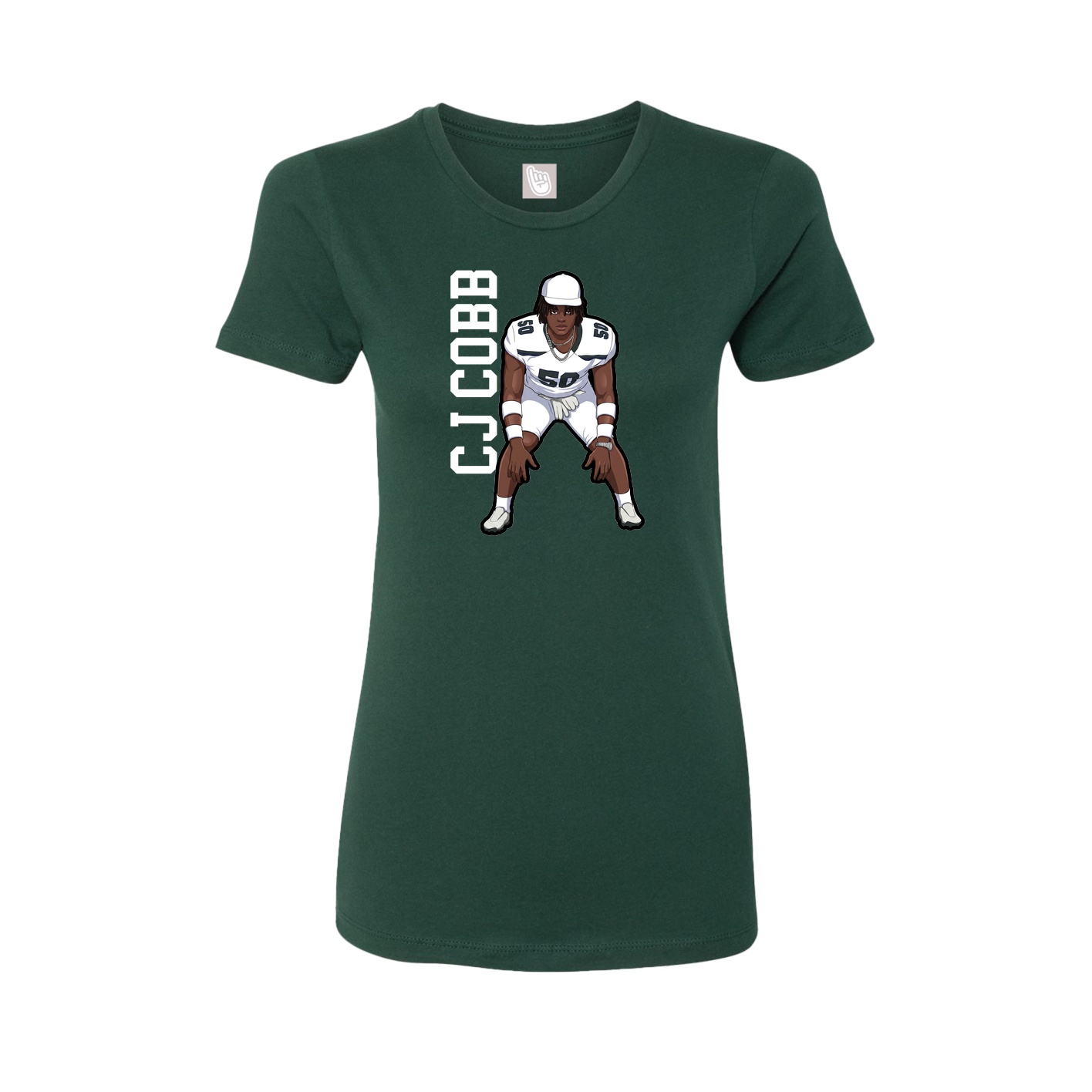 Womens Tee — Name Vertical in Green