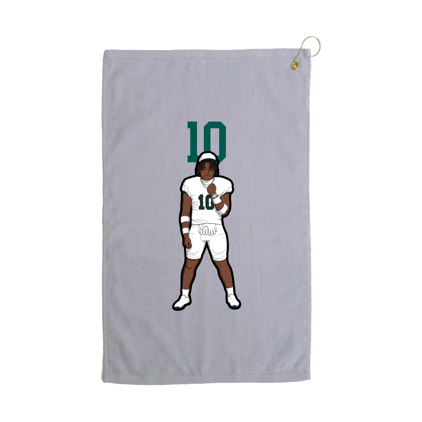 Golf Towel — Number Top in Grey