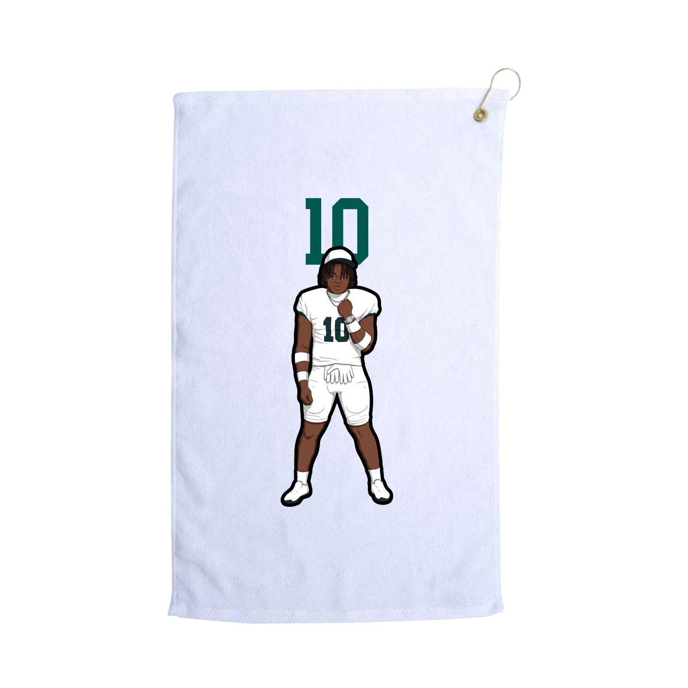 Golf Towel — Number Top in White