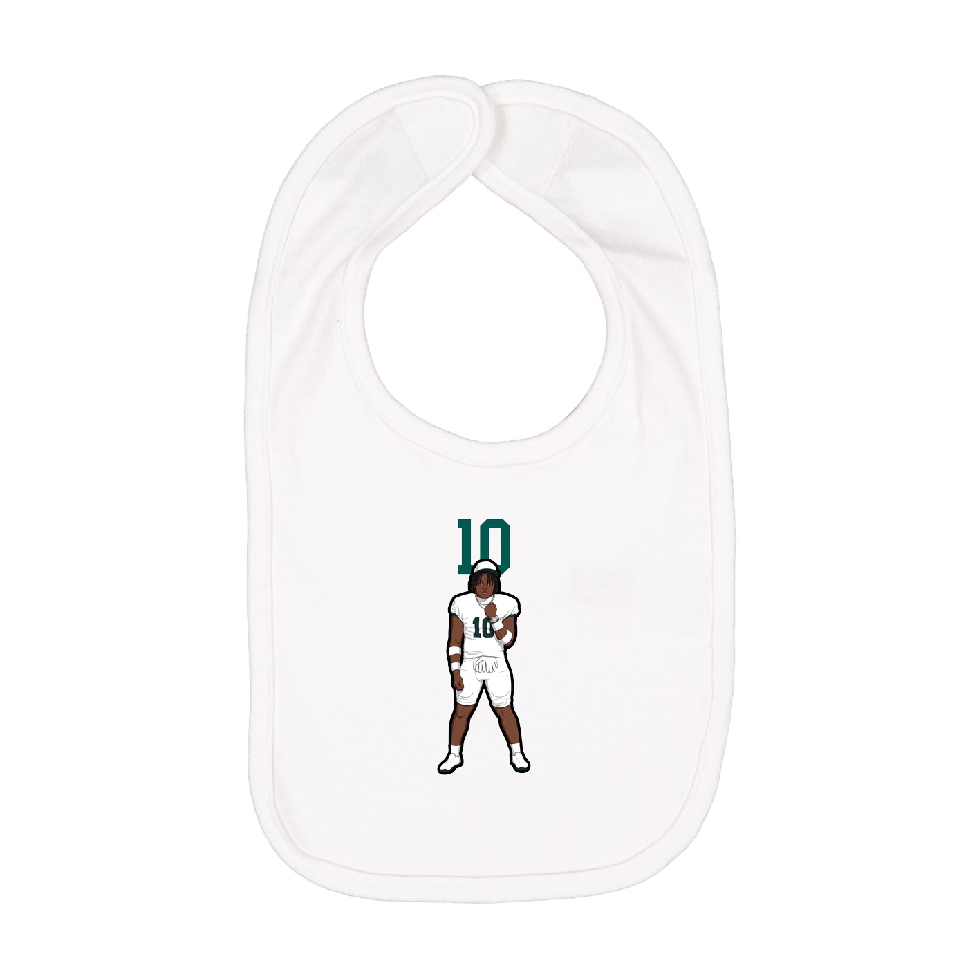 Infant Bib — Number Top in White