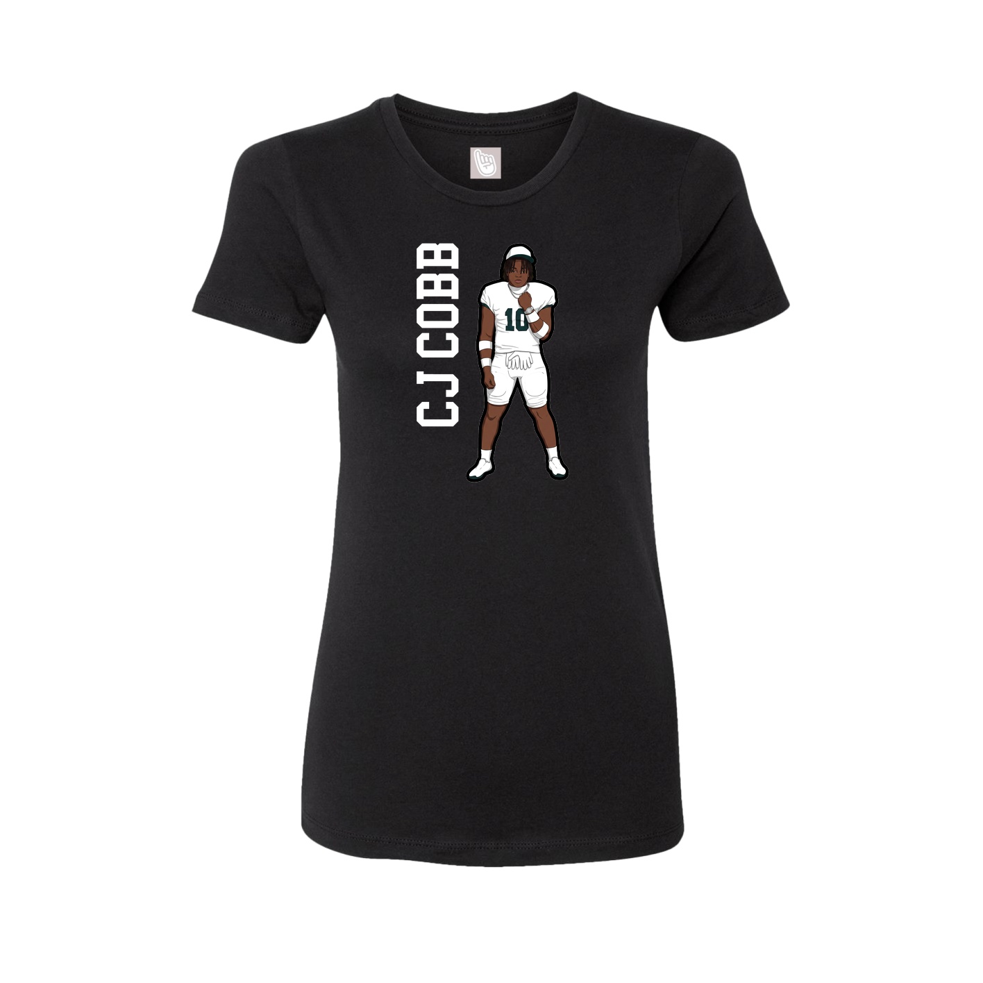 Womens Tee — Name Vertical in Black