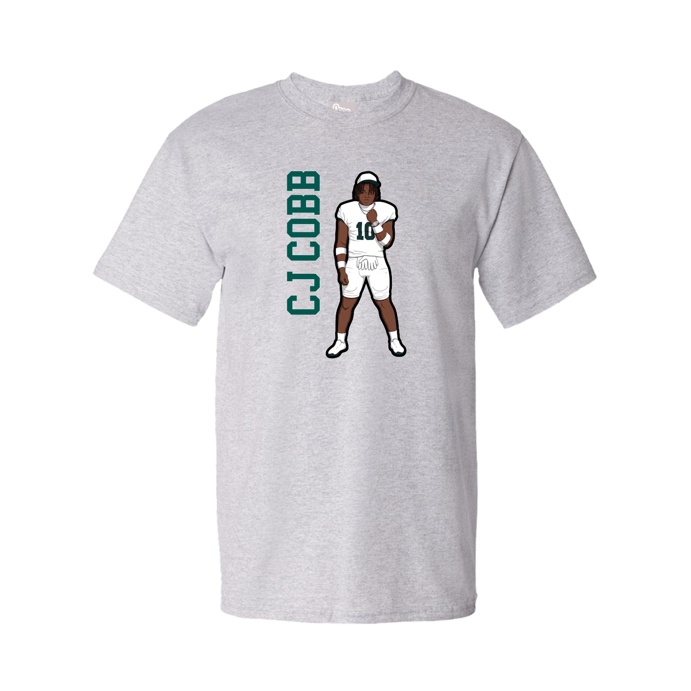 Youth Tee — Name Vertical in Grey