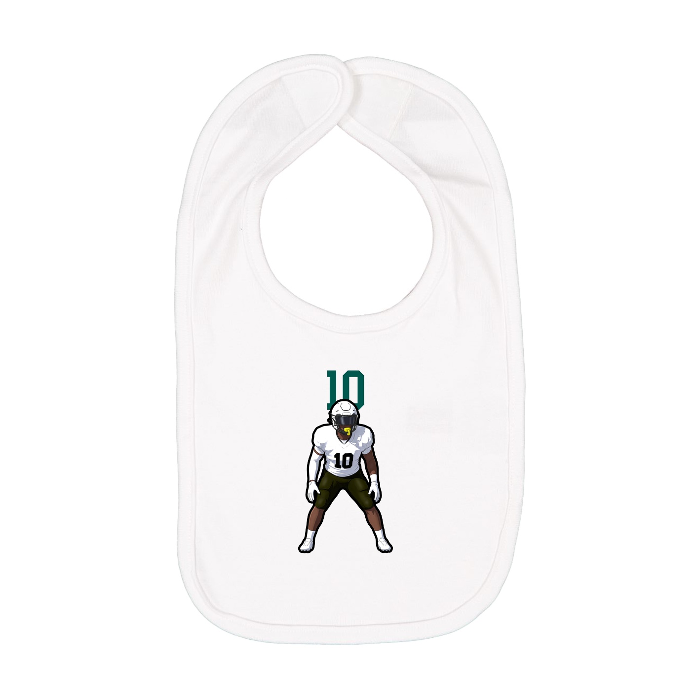 Infant Bib — Number Top in White