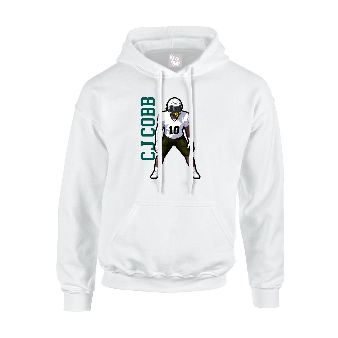 Youth Hoodie — Name Vertical in White