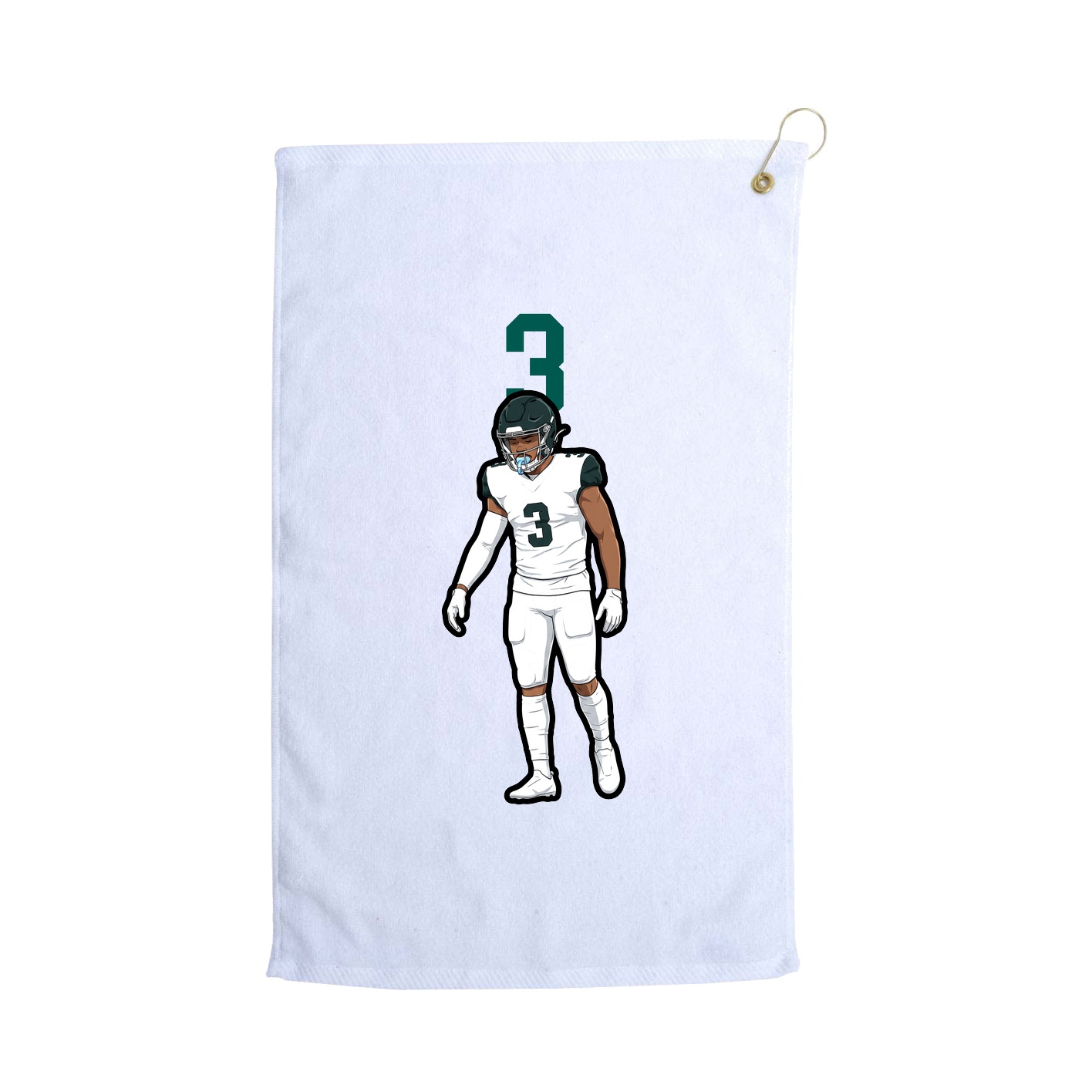 Golf Towel — Number Top in White