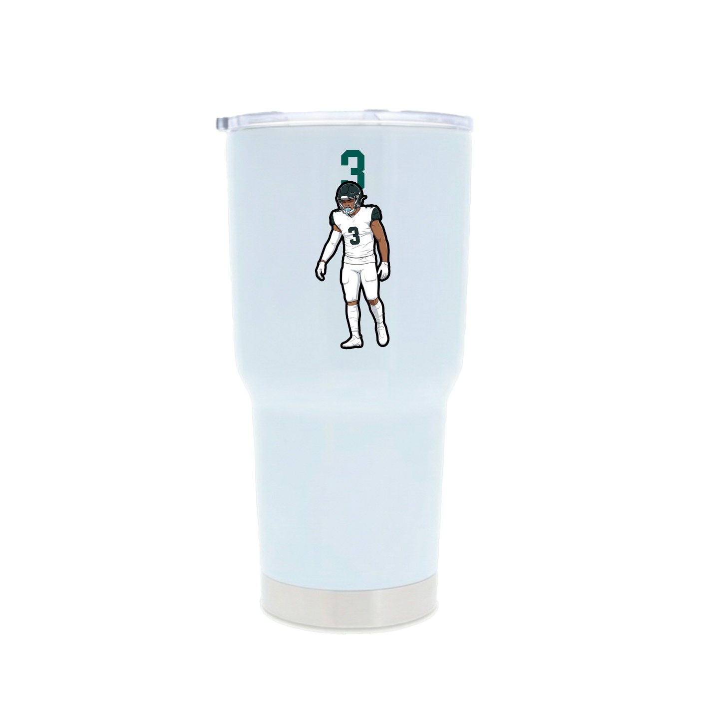 30oz Stainless Steel Tumbler — Number Top in White
