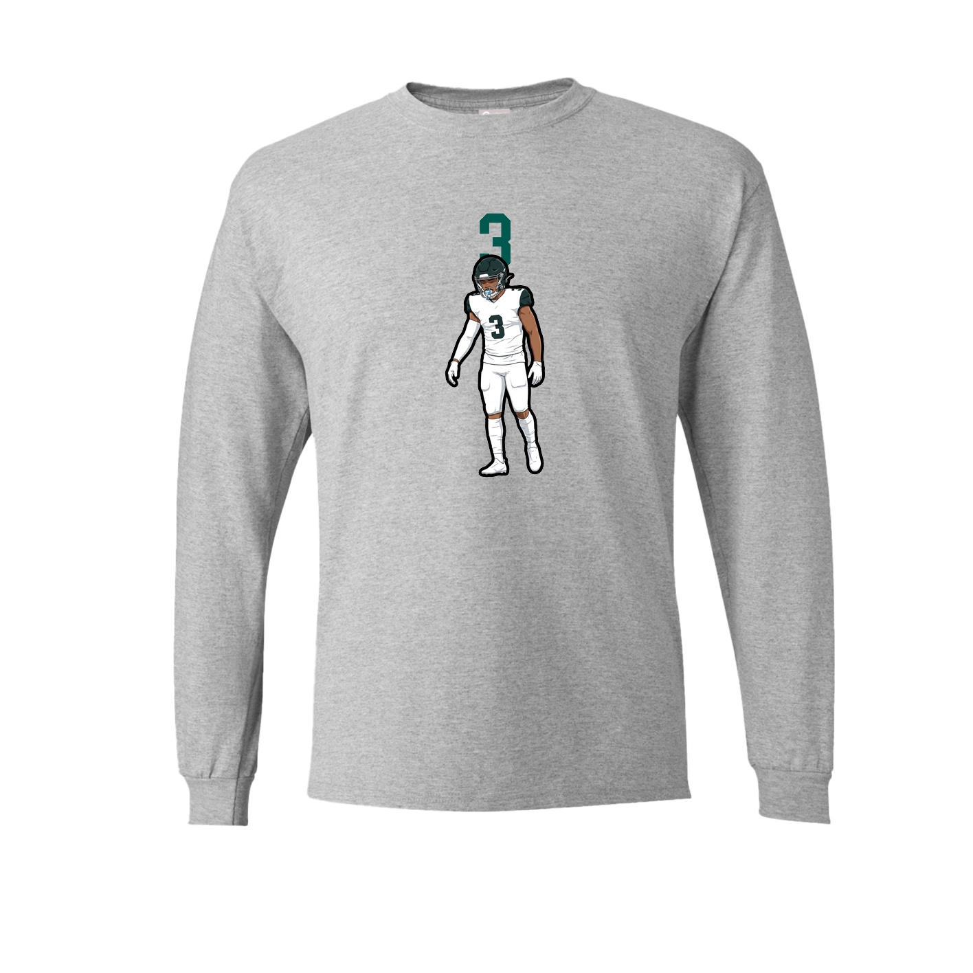 Long Sleeve Tee — Number Top in Grey