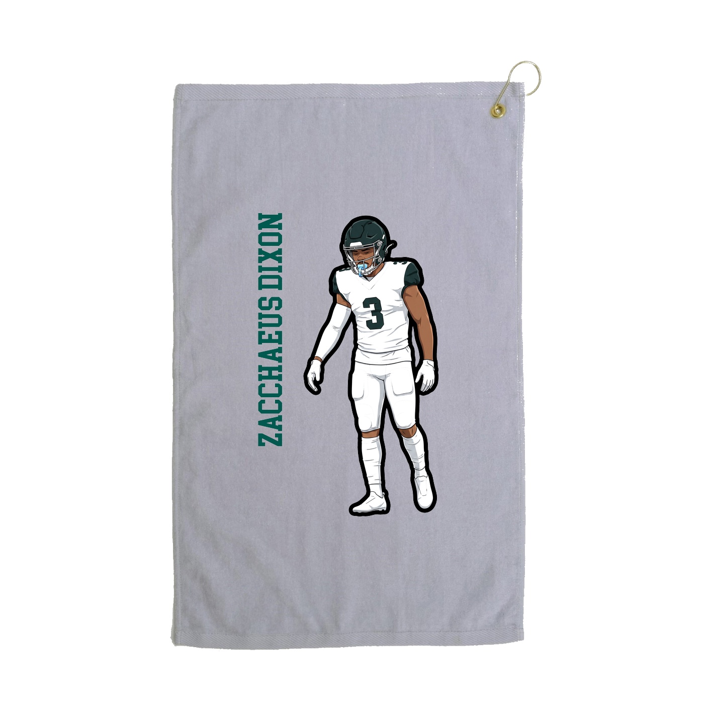 Golf Towel — Name Vertical in Grey