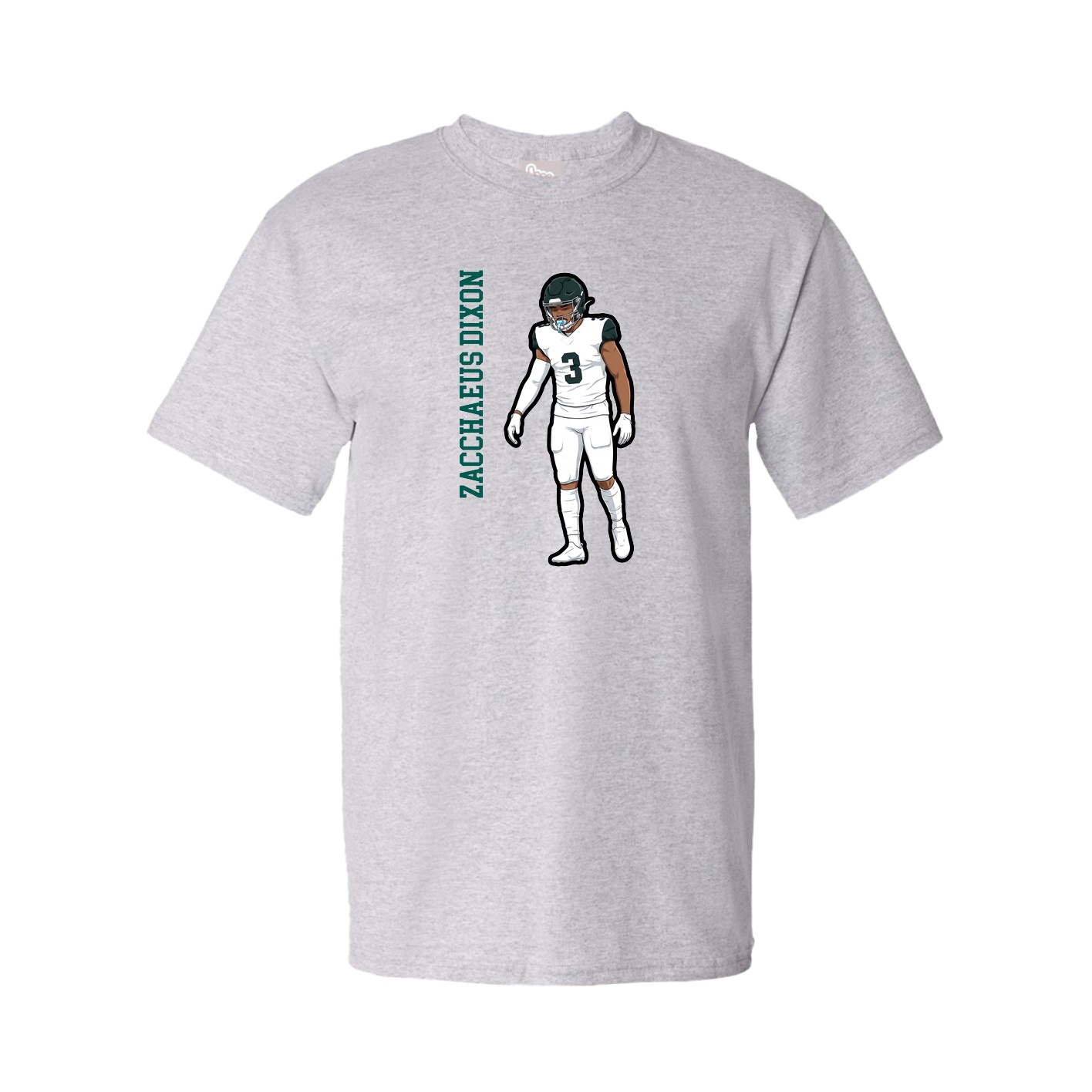 Youth Tee — Name Vertical in Grey