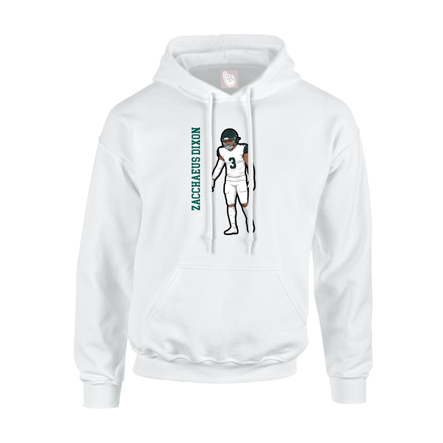 Hoodie — Name Vertical in White
