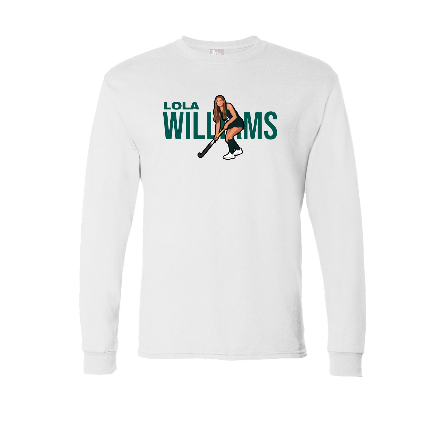 Long Sleeve Tee — Player Name in White