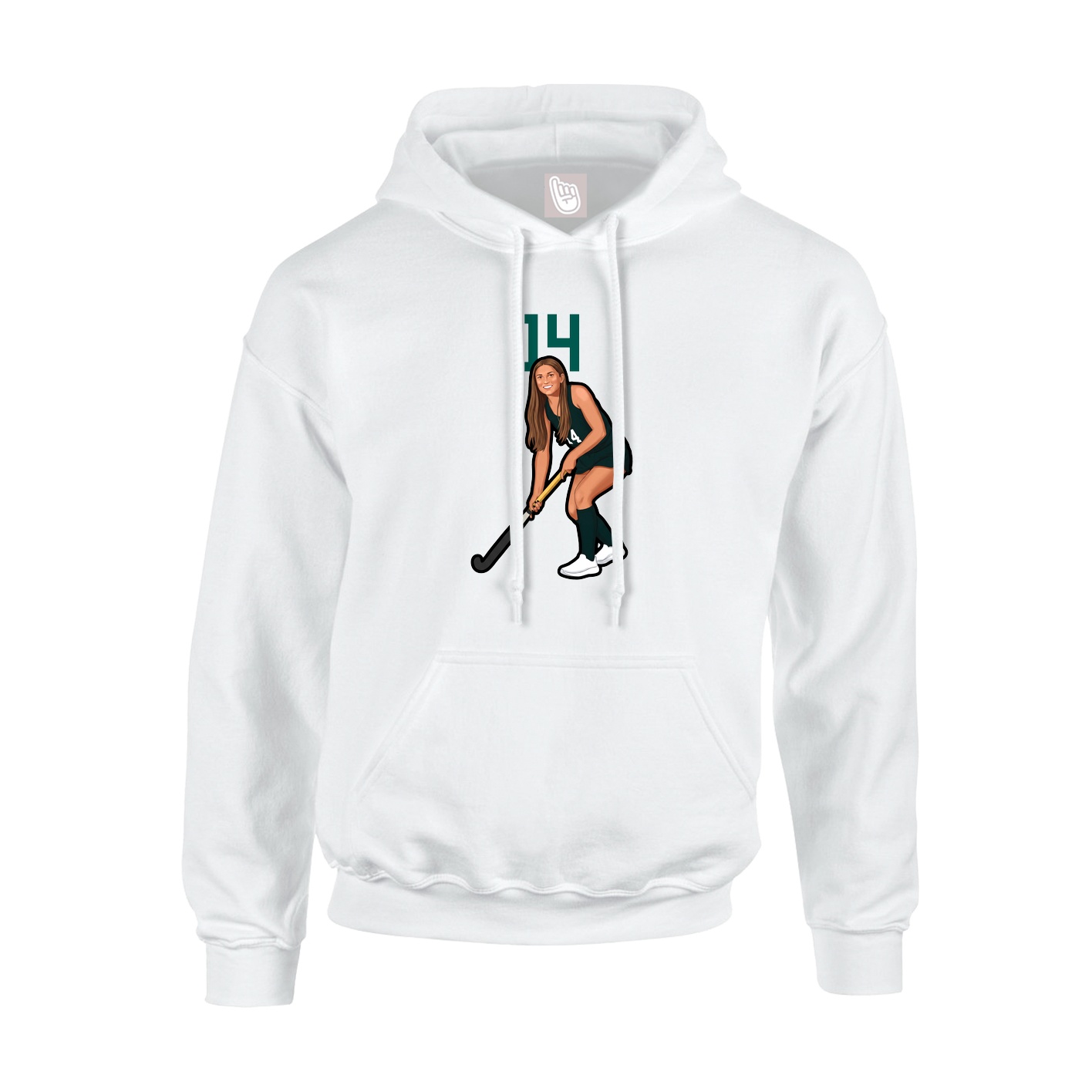 Hoodie — Number Top in White