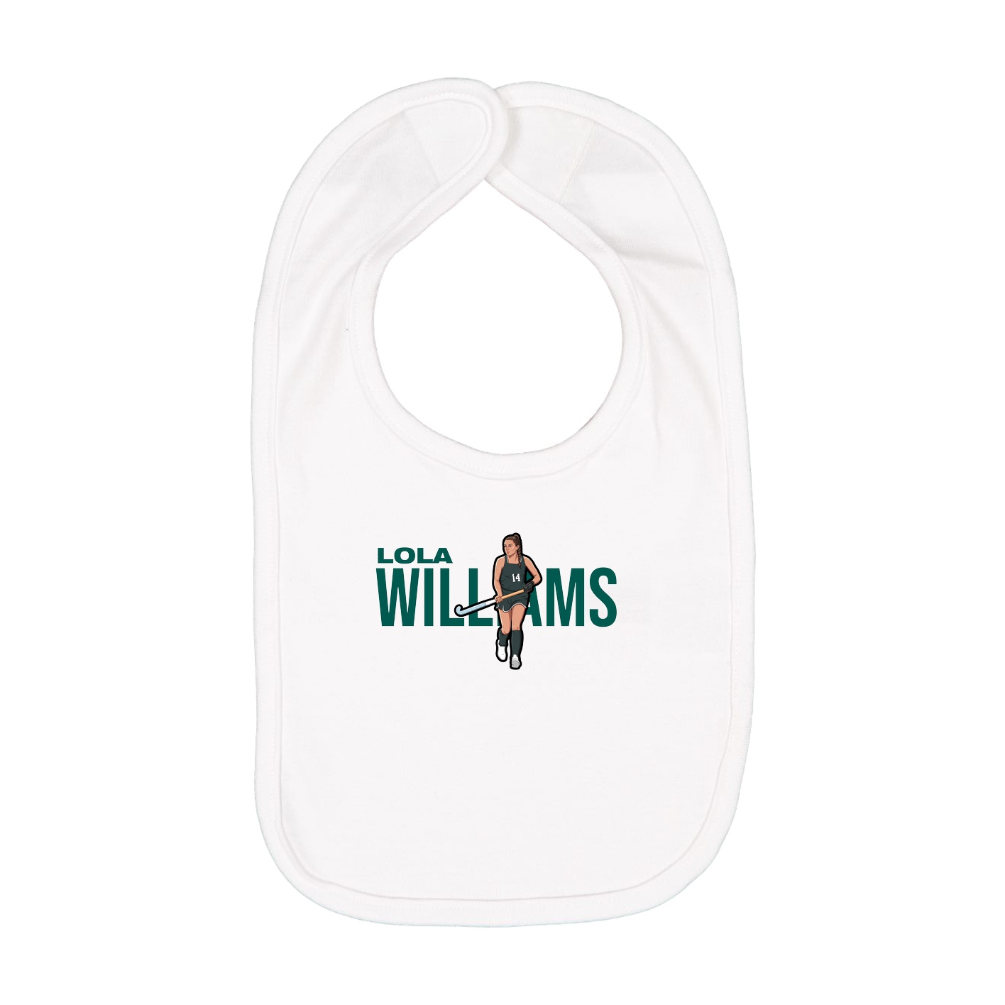 Infant Bib — Player Name in White