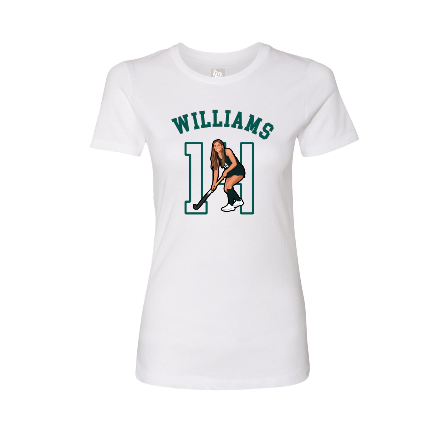 Fitted Women's Tee — Shirsey Arch in White