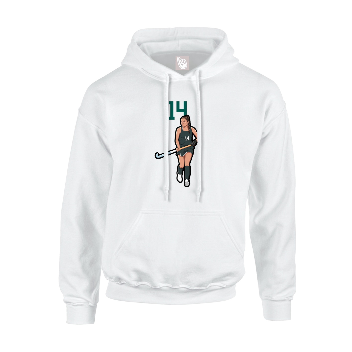 Youth Hoodie — Number Top in White