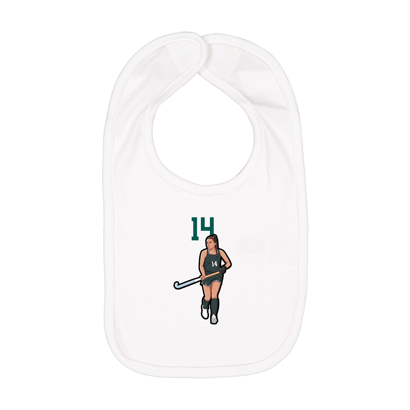 Infant Bib — Number Top in White