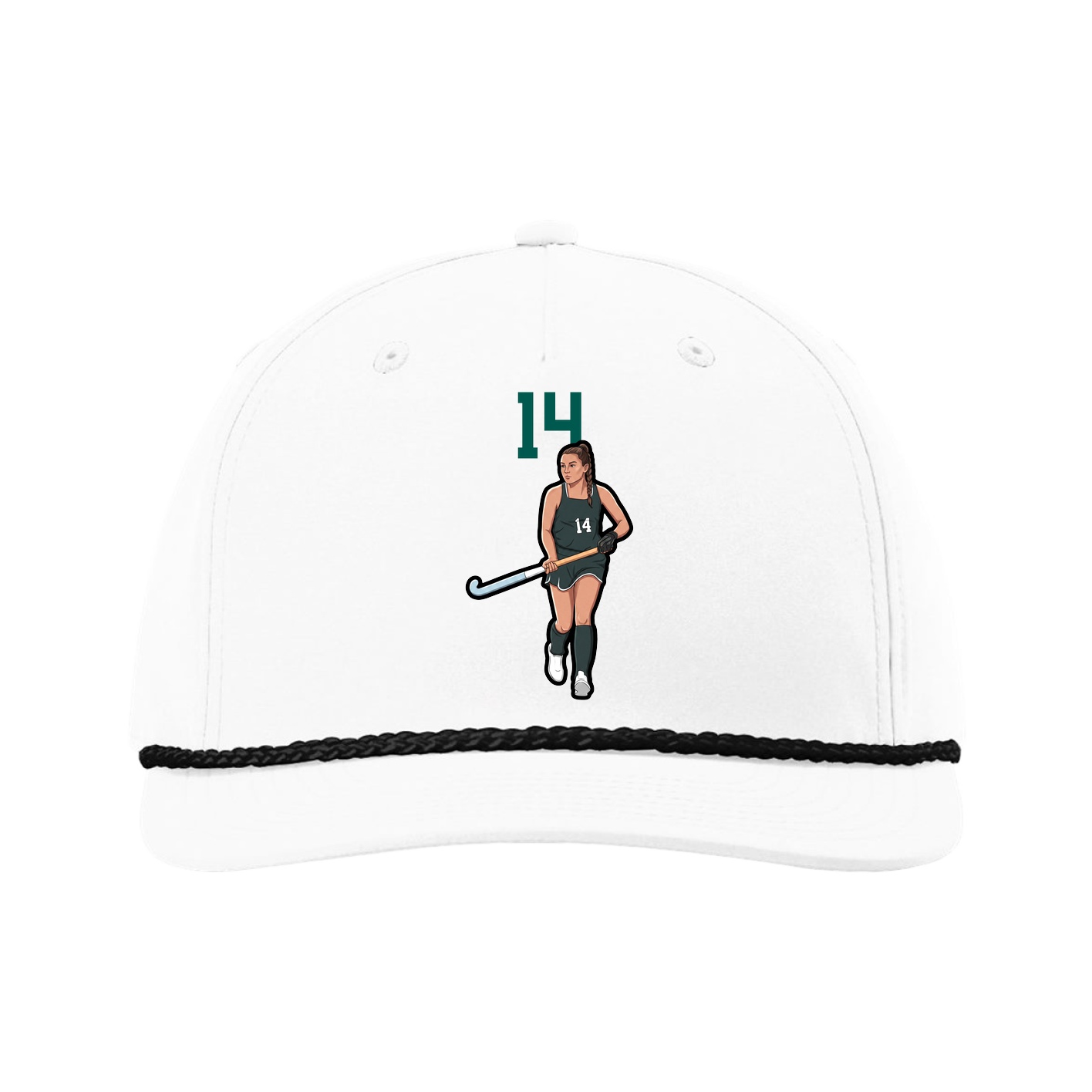 Five-Panel Classic Rope Cap — Number Top in White