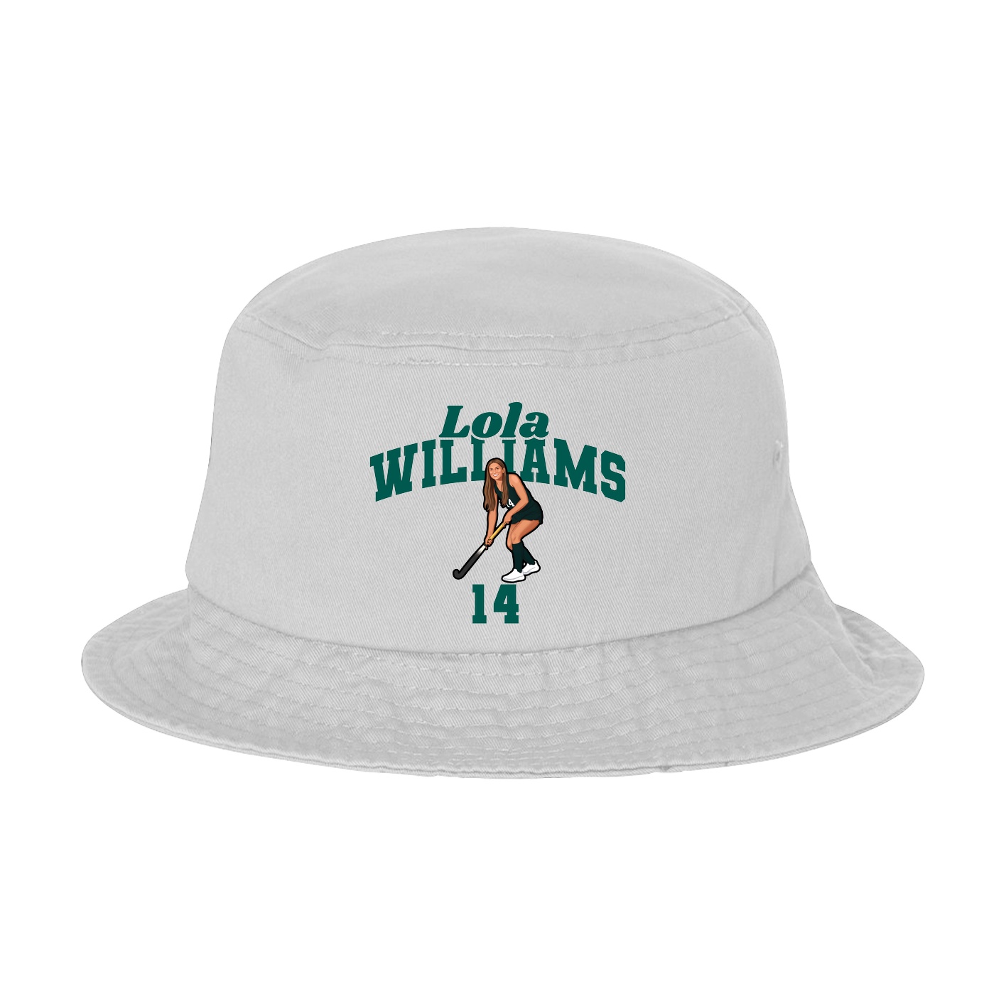 Bucket Cap — Signature Arch in White