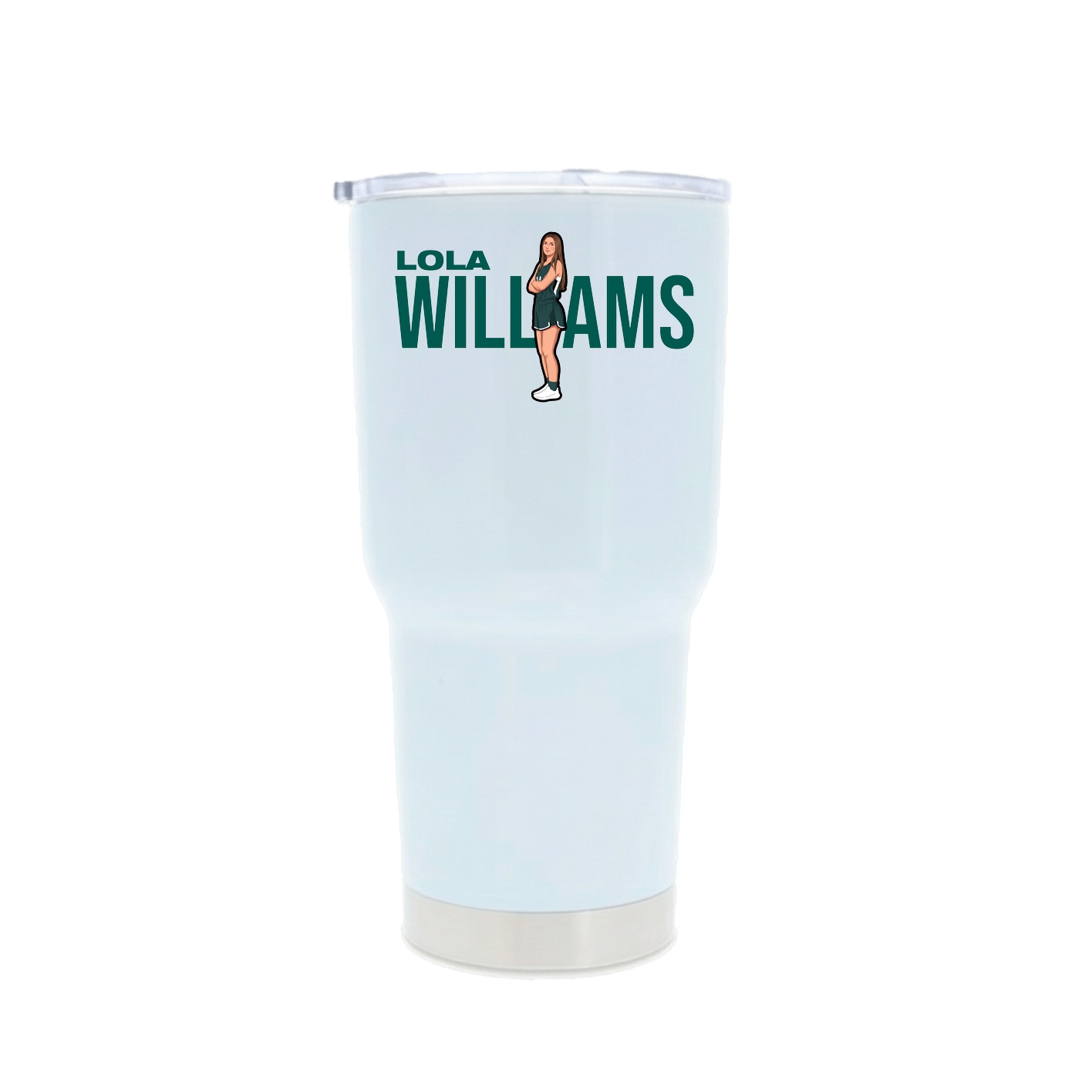 30oz Stainless Steel Tumbler — Player Name in White