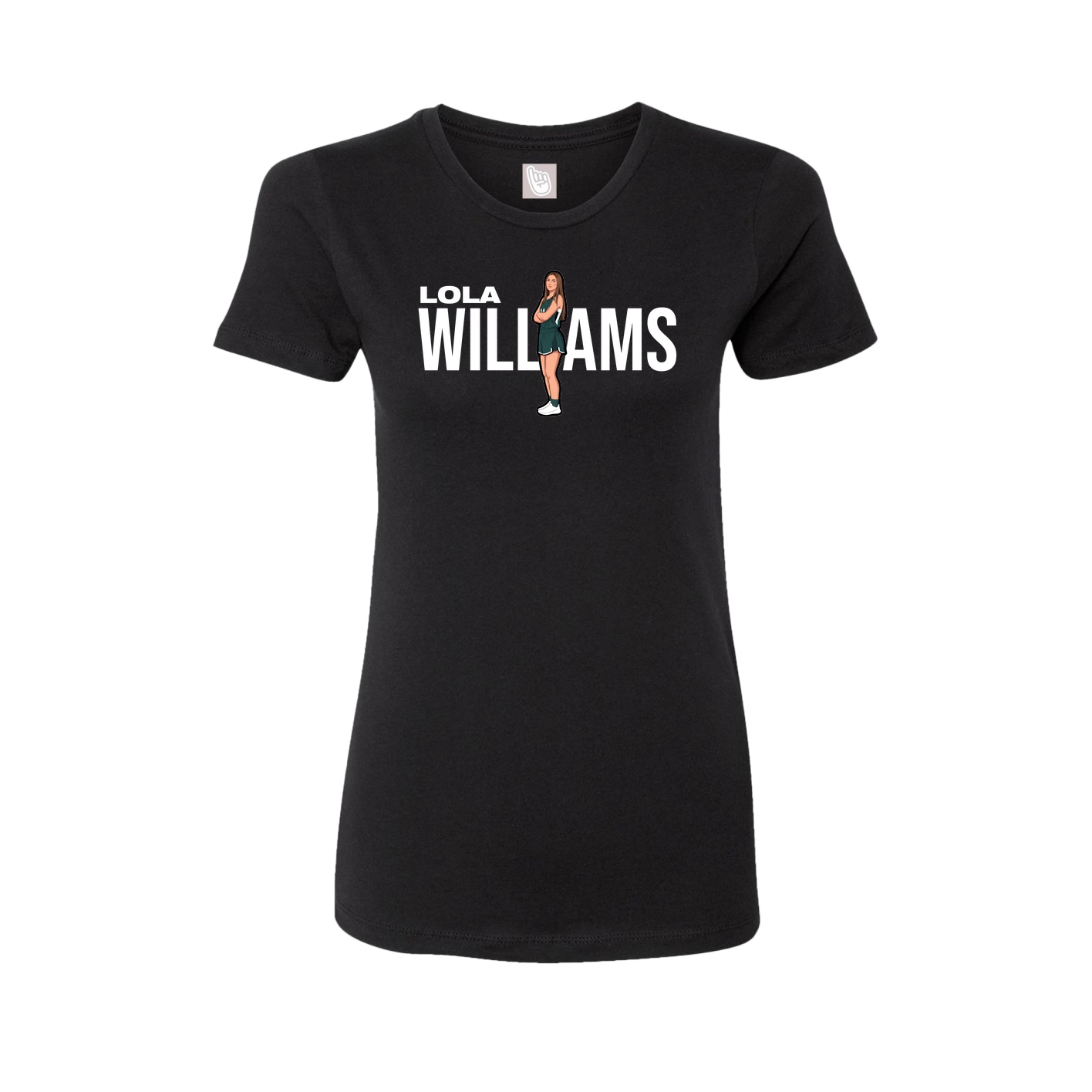 Fitted Women's Tee — Player Name in Black