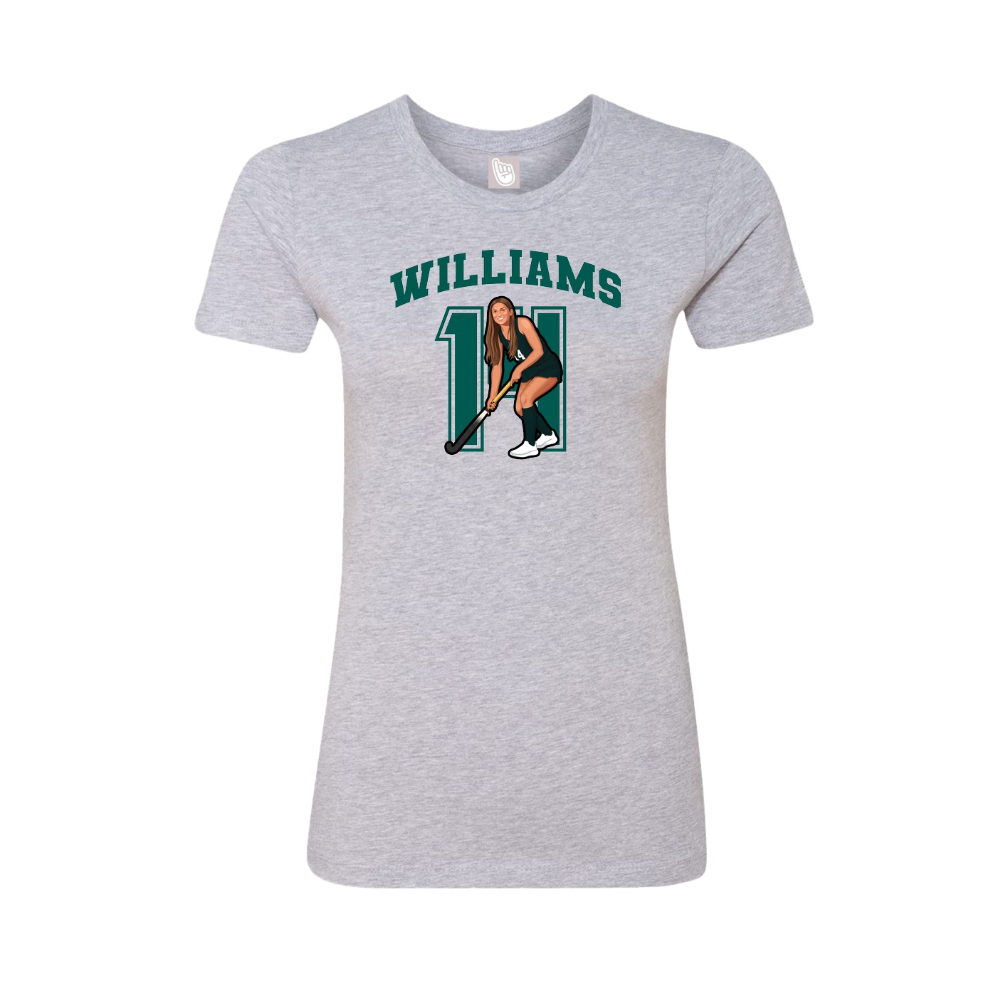 Fitted Women's Tee — Number in Grey