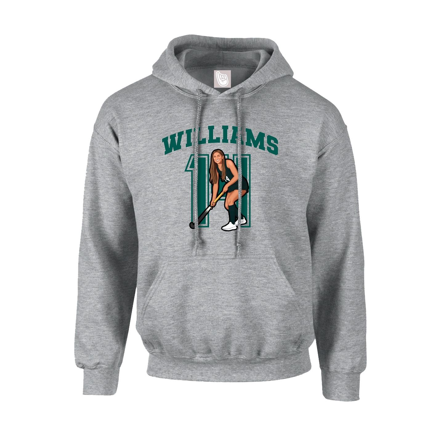Hoodie — Number in Grey