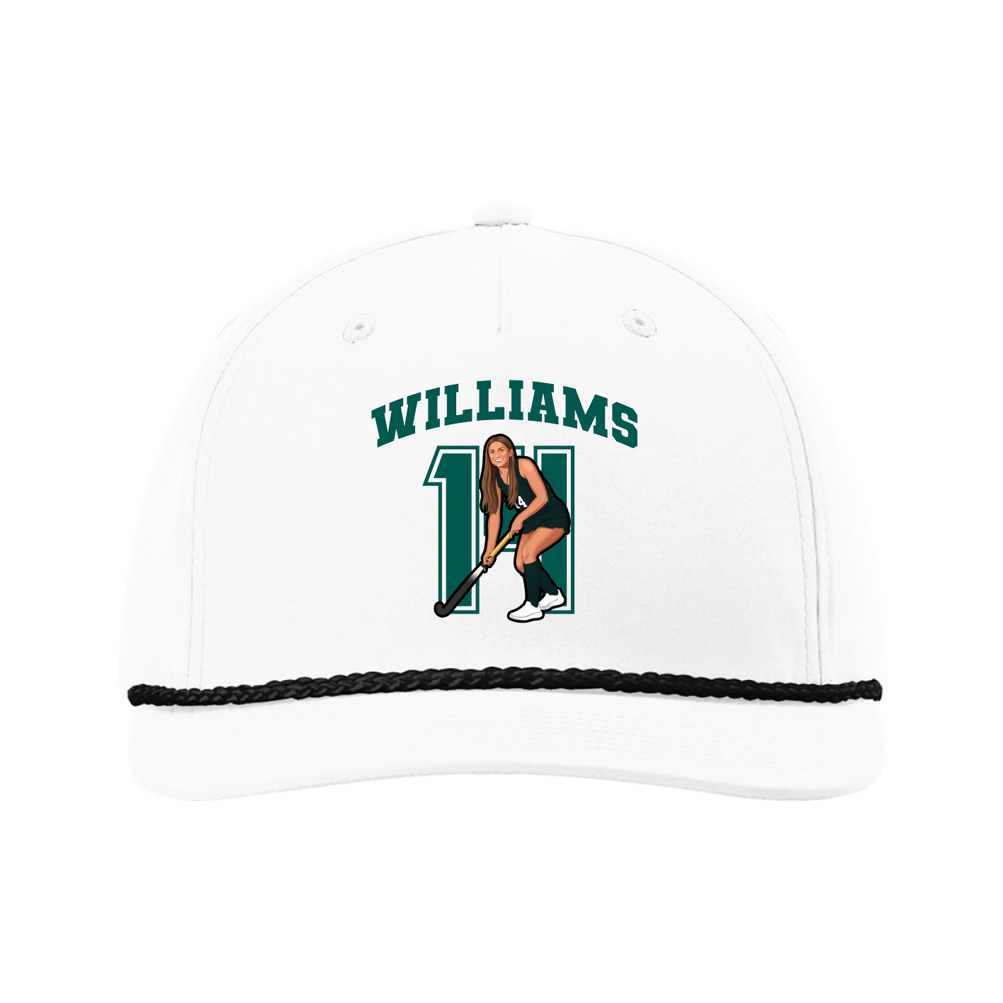 Five-Panel Classic Rope Cap — Number in White