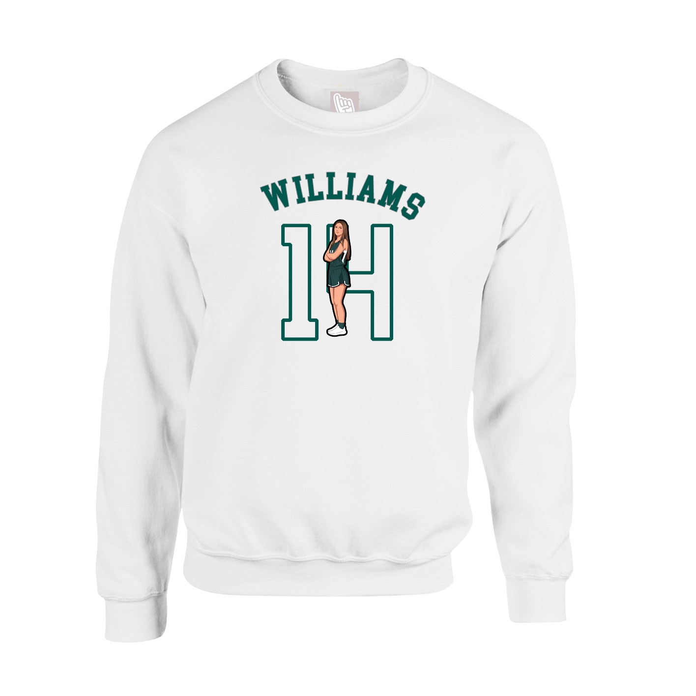 Fleece Crew — Shirsey Arch in White