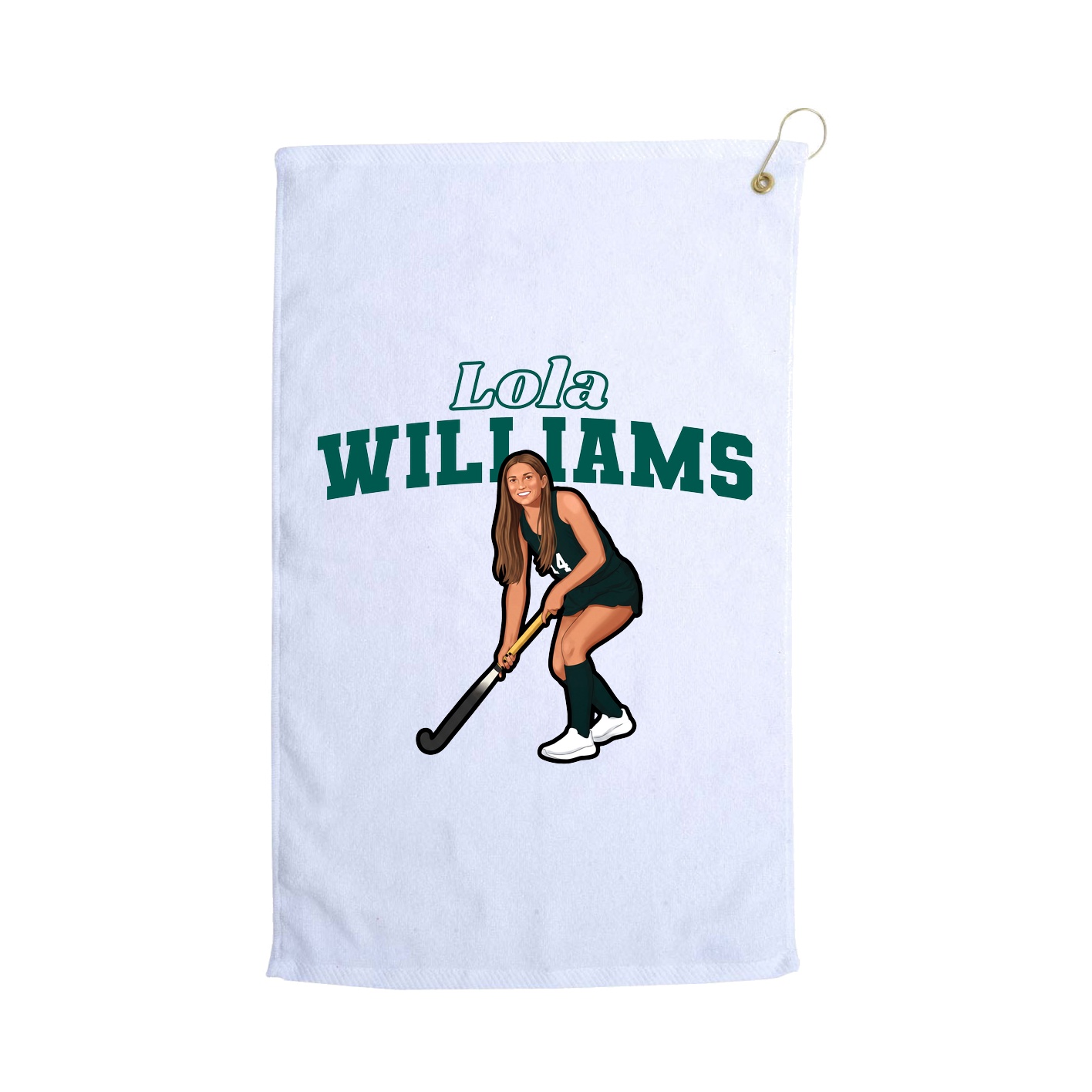 Golf Towel — Name Arch in White