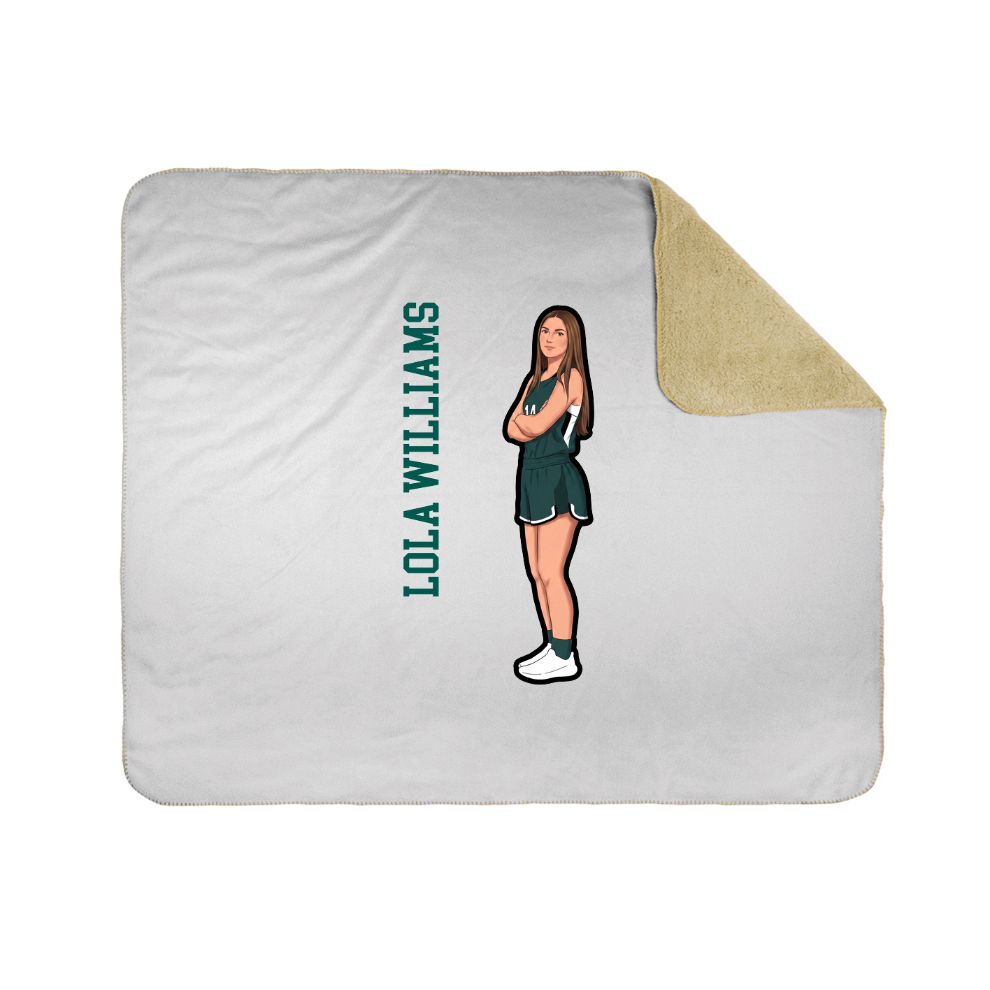 Throw Blanket — Name Vertical in White