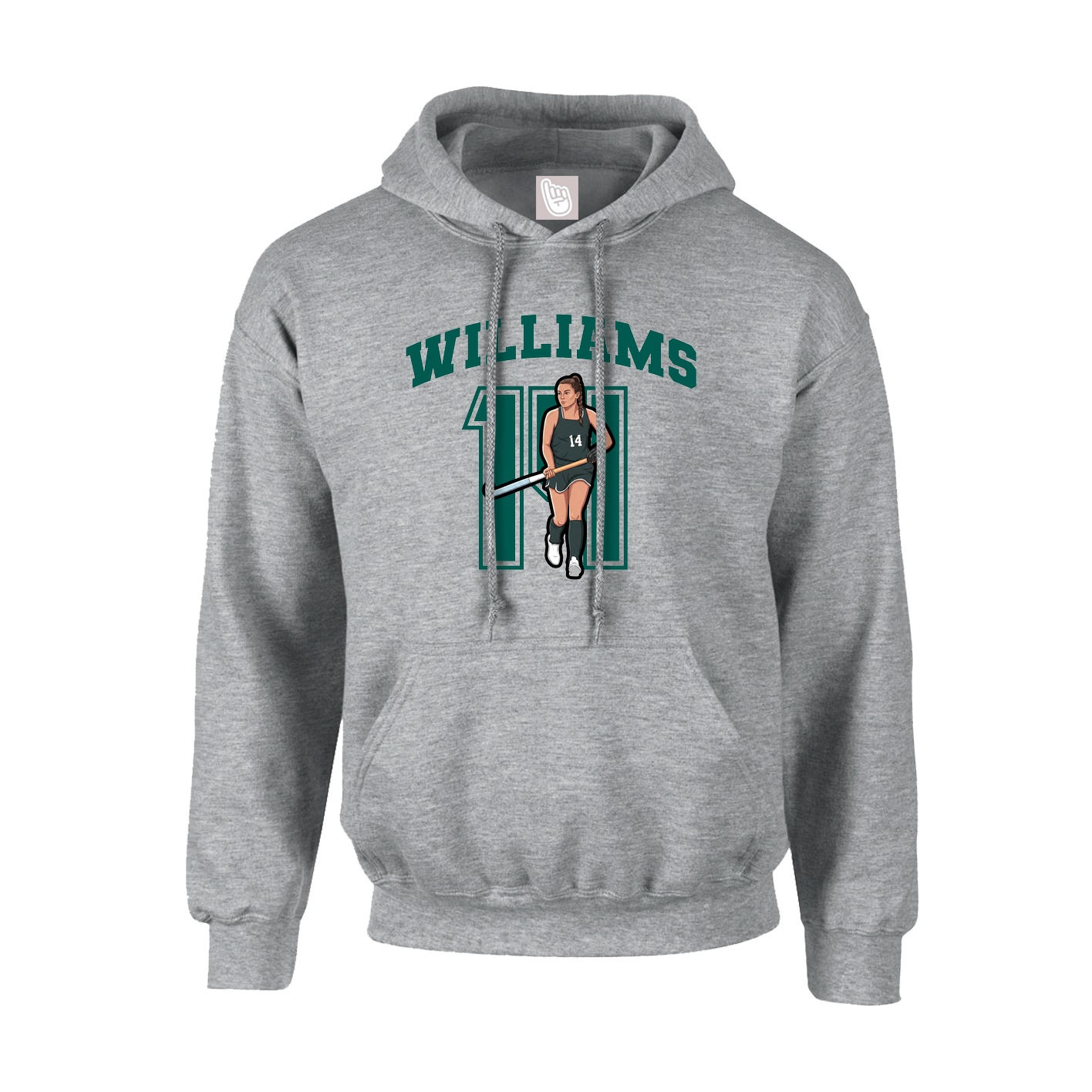 Hoodie — Number in Grey