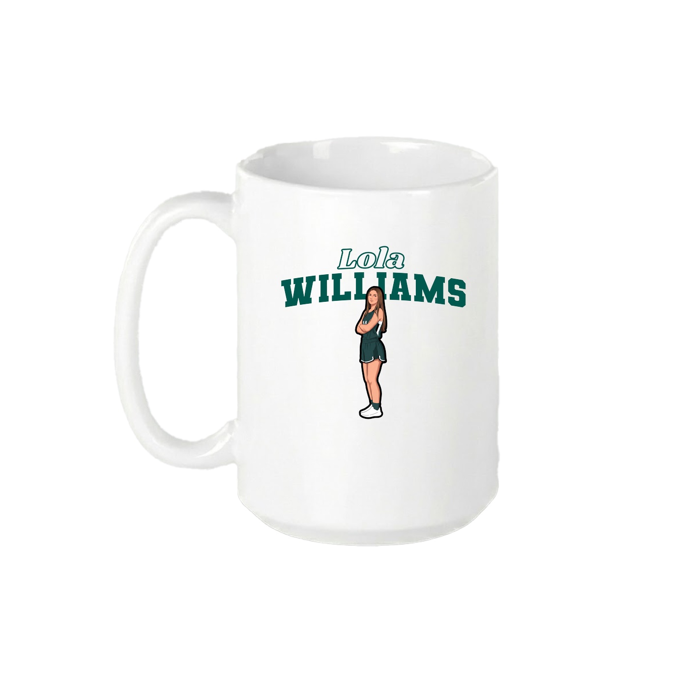 15oz Coffee Mug — Name Arch in White