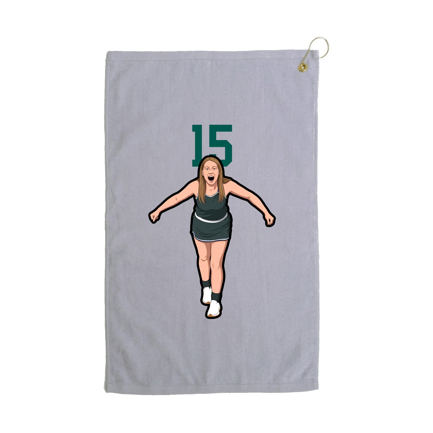 Golf Towel — Number Top in Grey