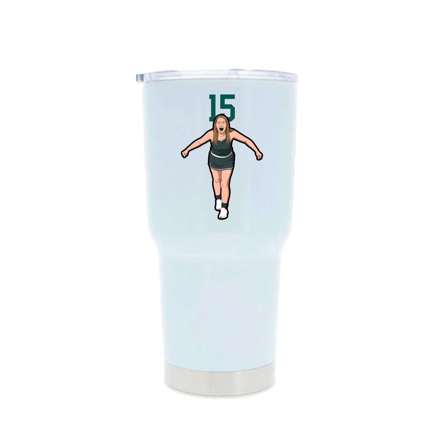 30oz Stainless Steel Tumbler — Number Top in White