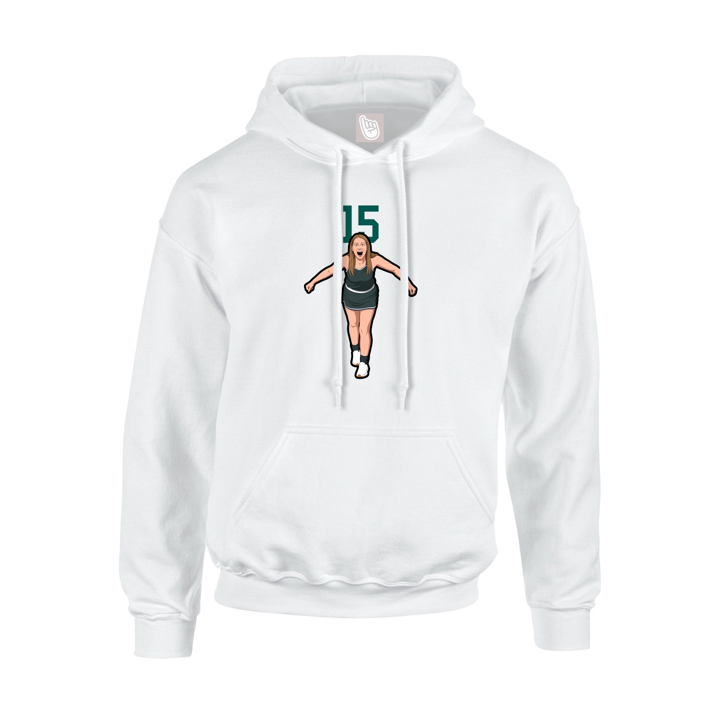 Youth Hoodie — Number Top in White