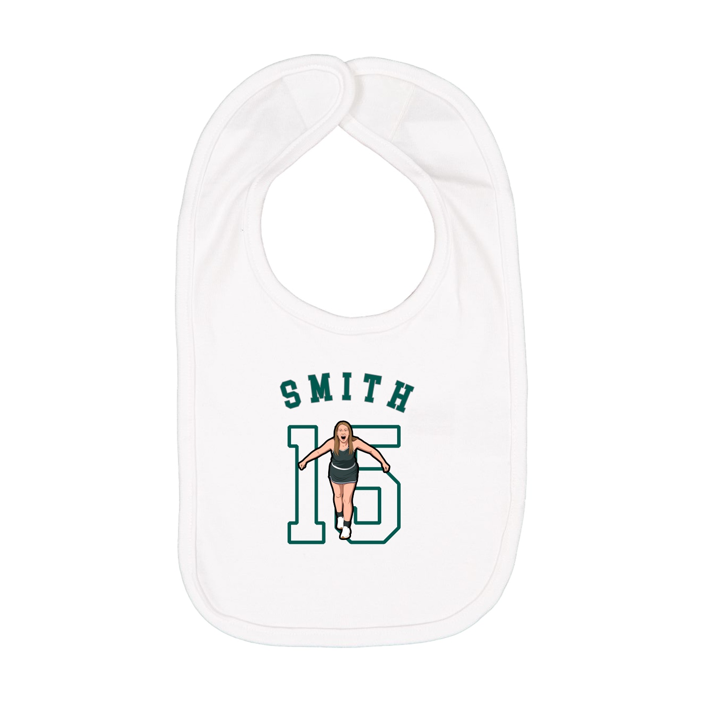 Infant Bib — Shirsey Arch in White