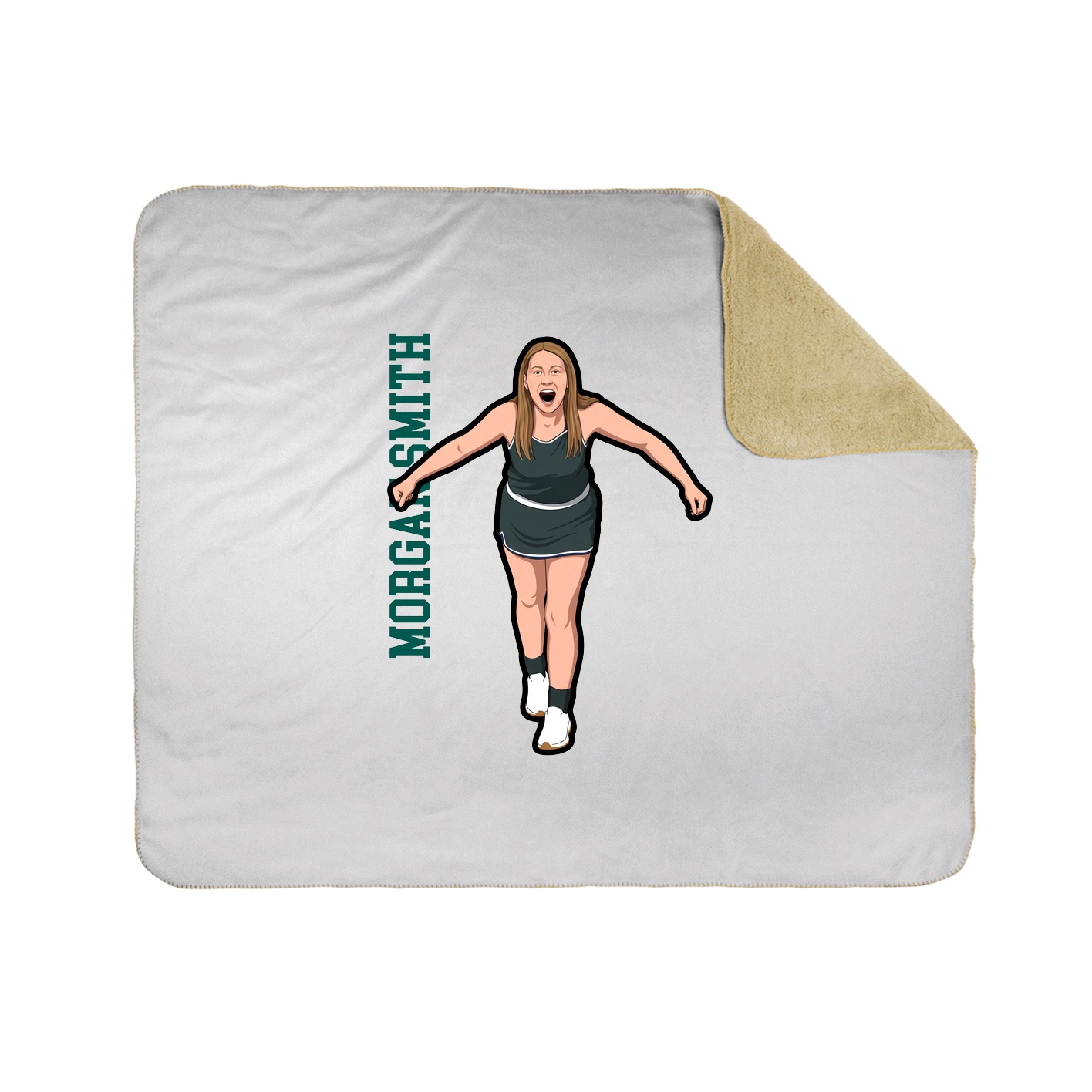 Throw Blanket — Name Vertical in White