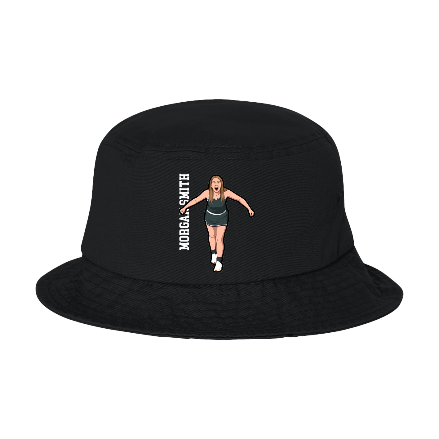Bucket Cap — Name Vertical in Black