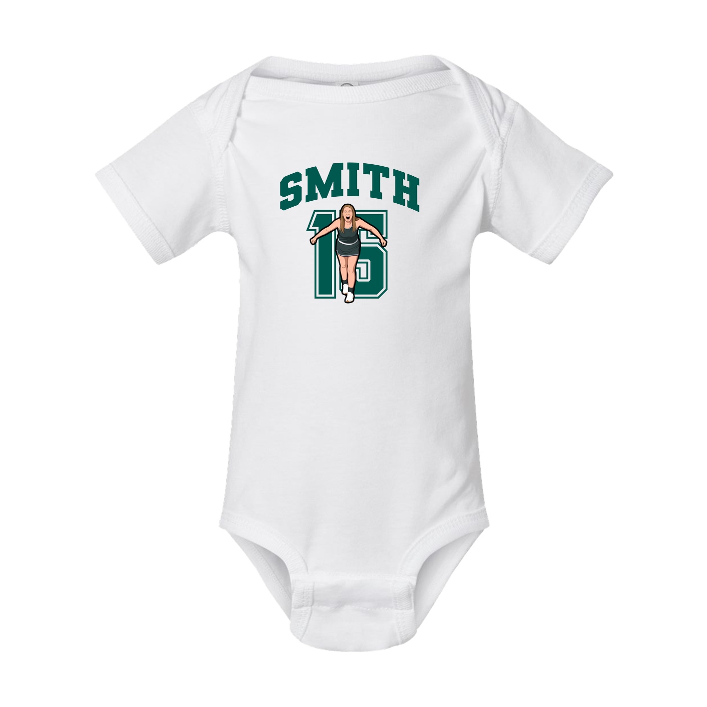 Baby Onesie — Number in White