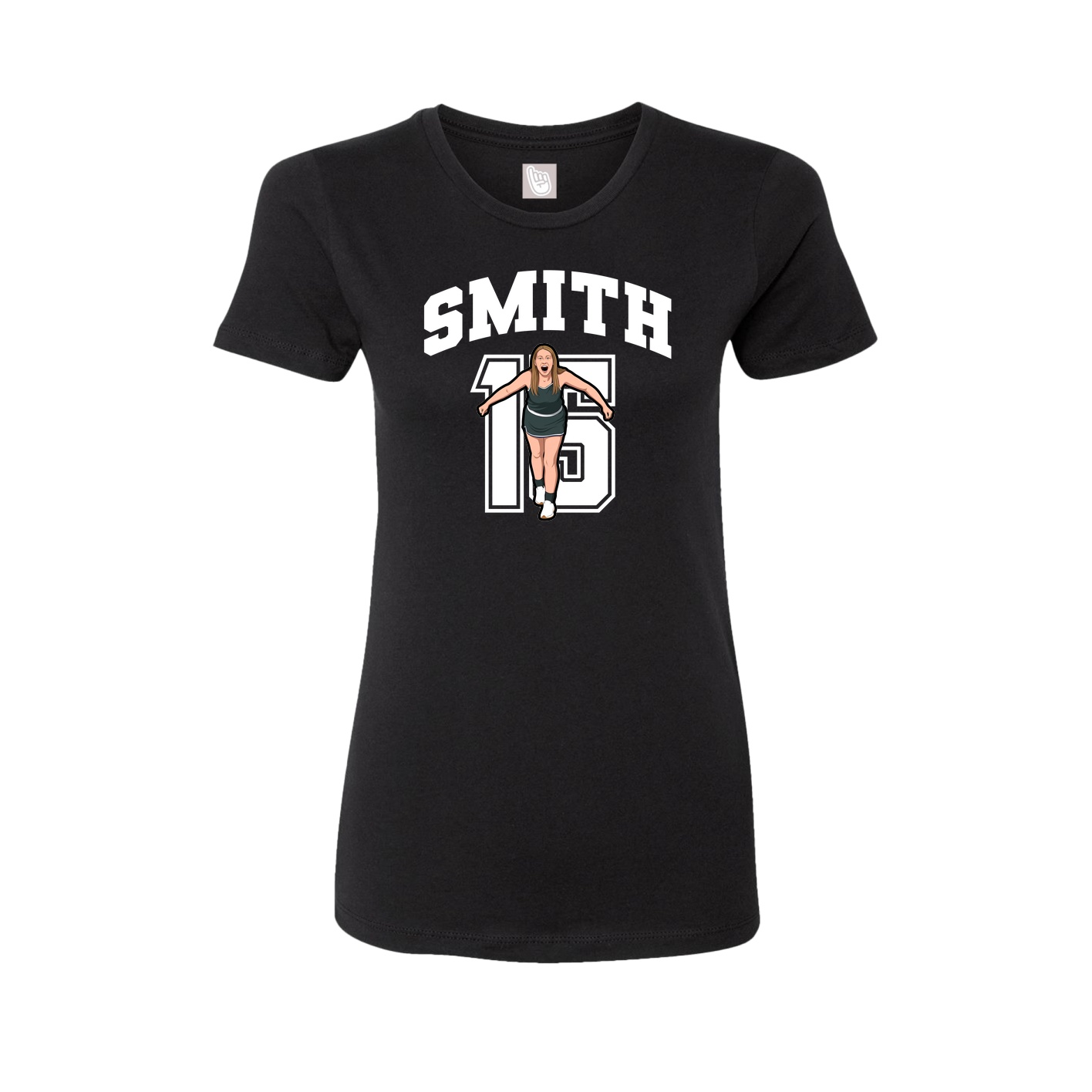 Fitted Women's Tee — Number in Black