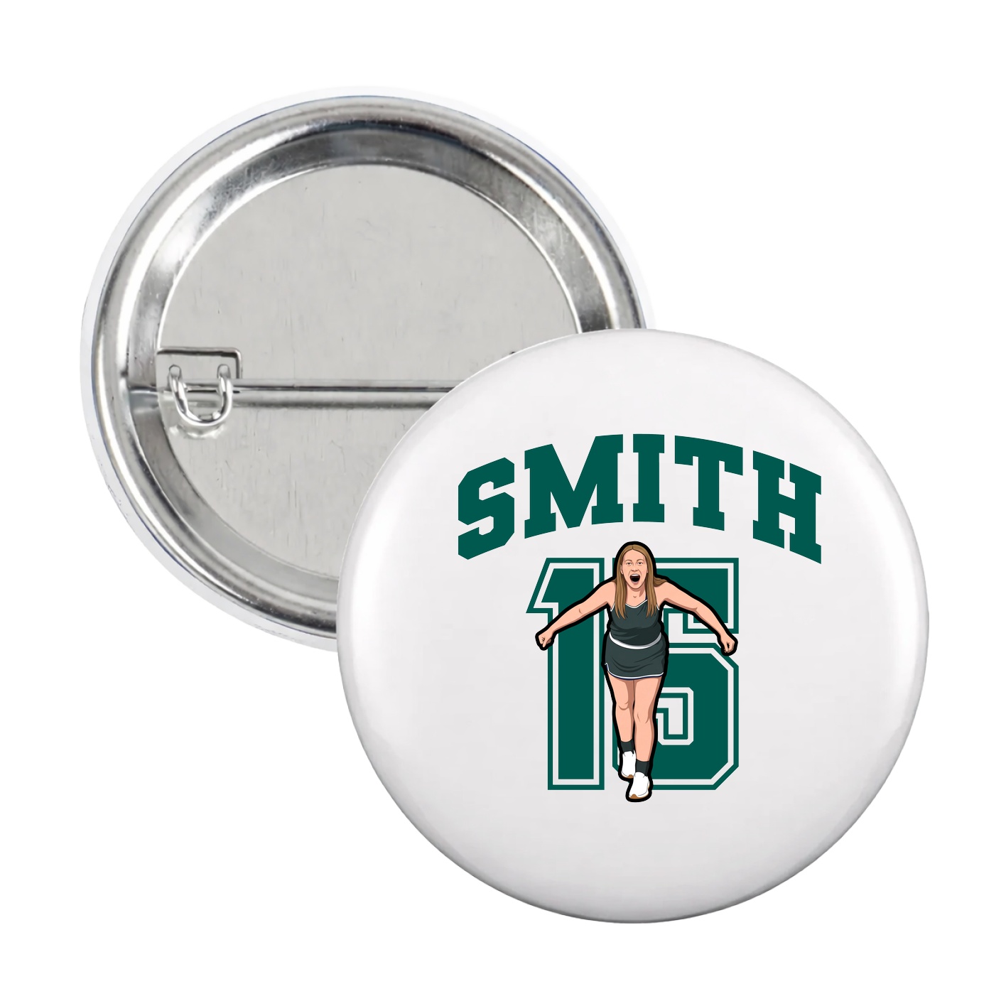 Game Day Button — Number in White