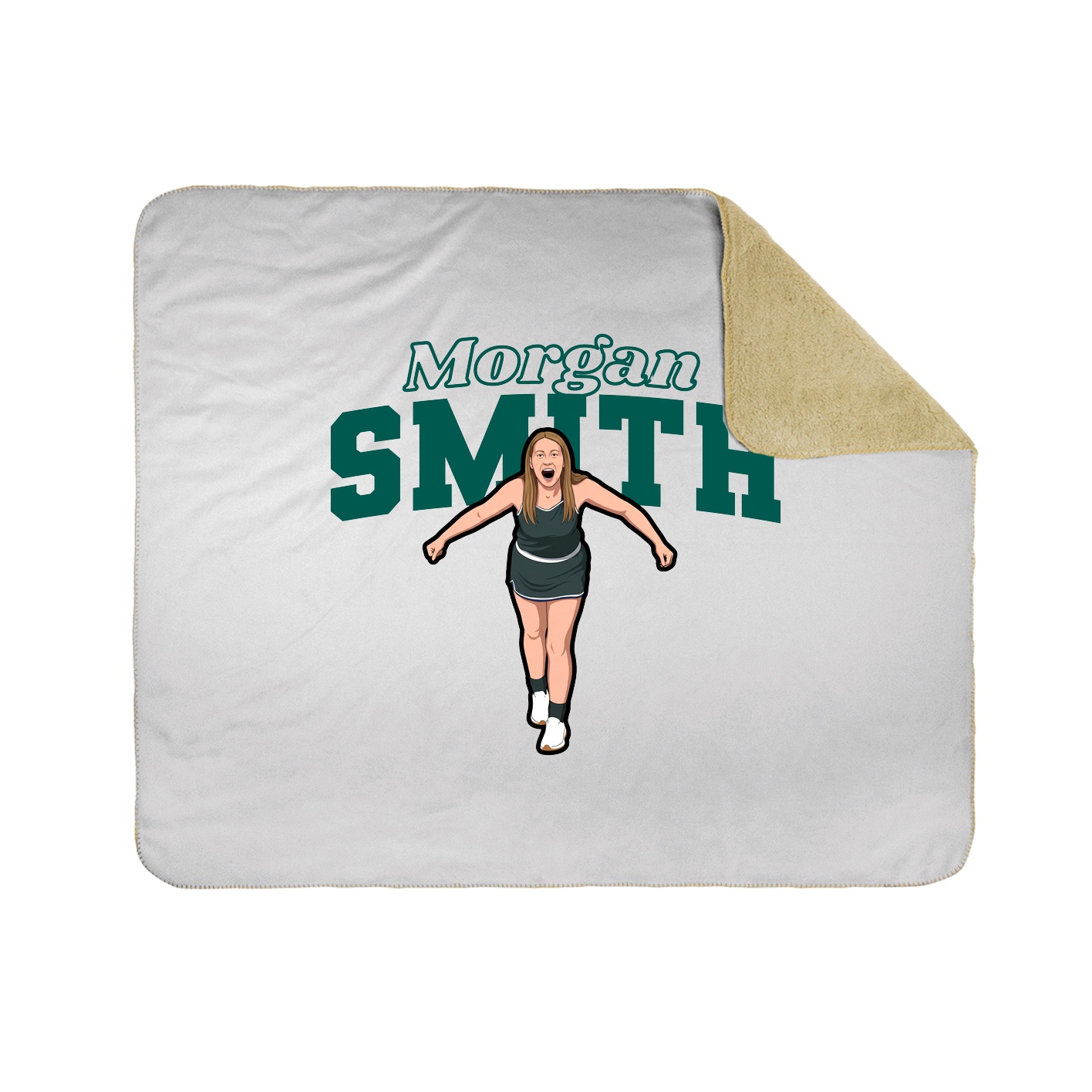 Throw Blanket — Name Arch in White