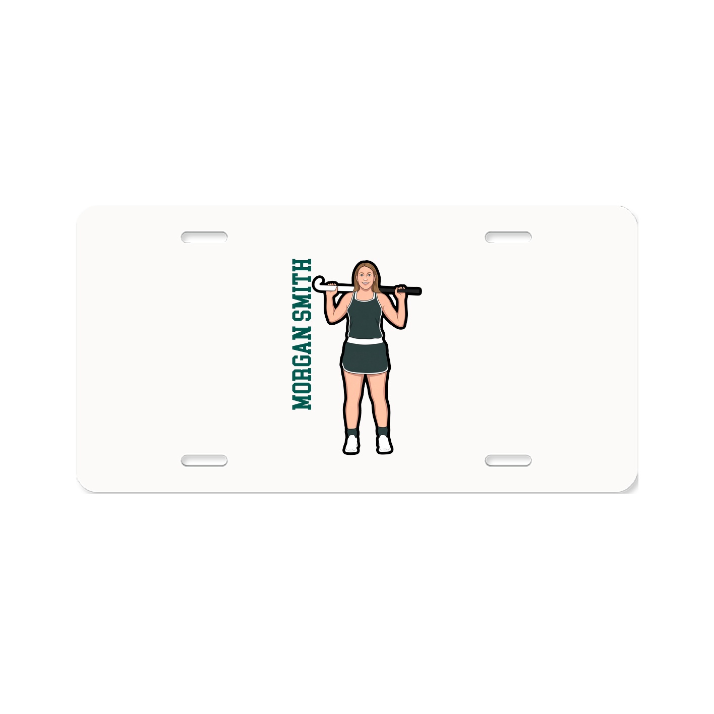 License Plate — Name Vertical in Classic