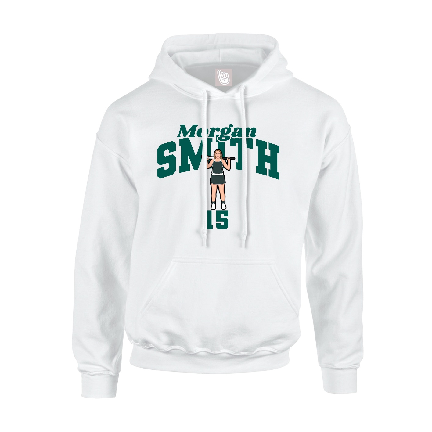 Youth Hoodie — Signature Arch in White