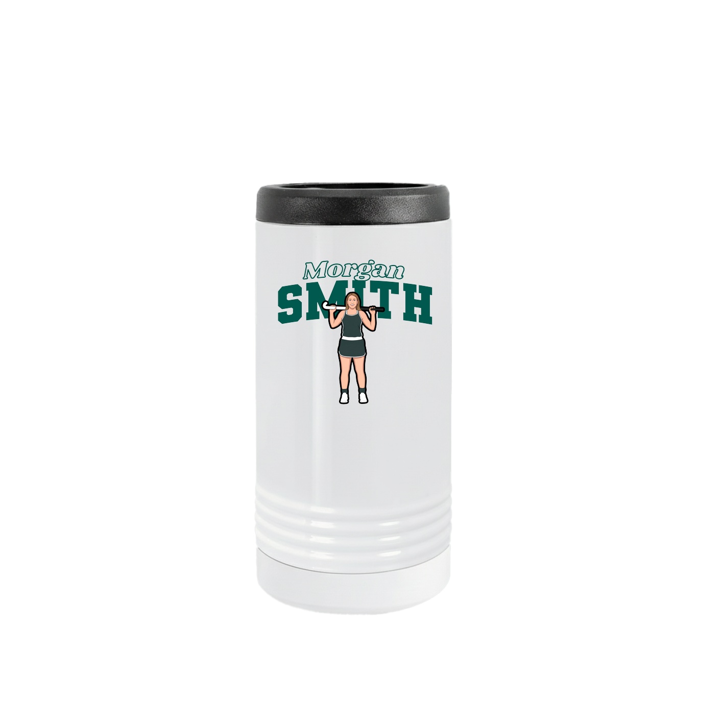 Slim Beverage Holder — Name Arch in White