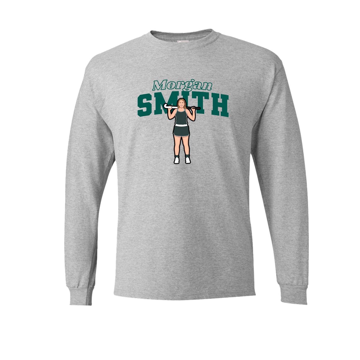 Long Sleeve Tee — Name Arch in Grey