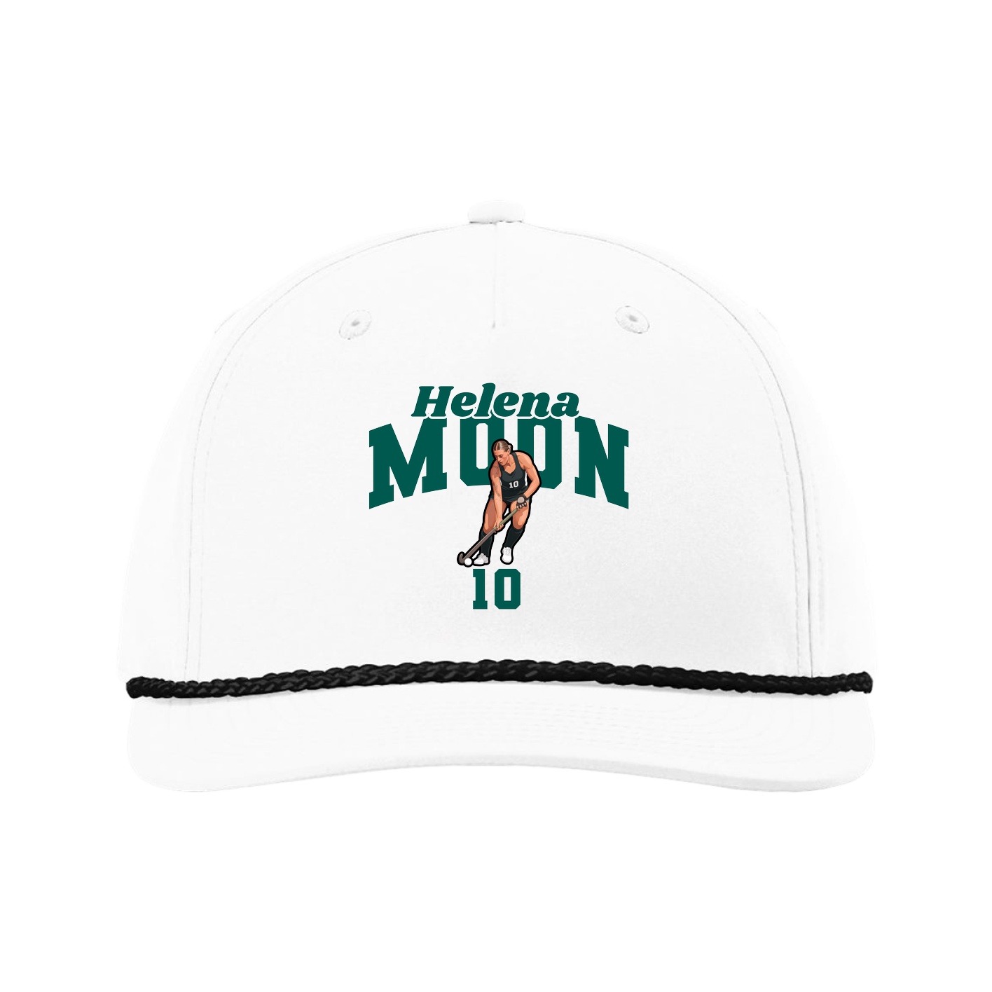 Five-Panel Classic Rope Cap — Signature Arch in White