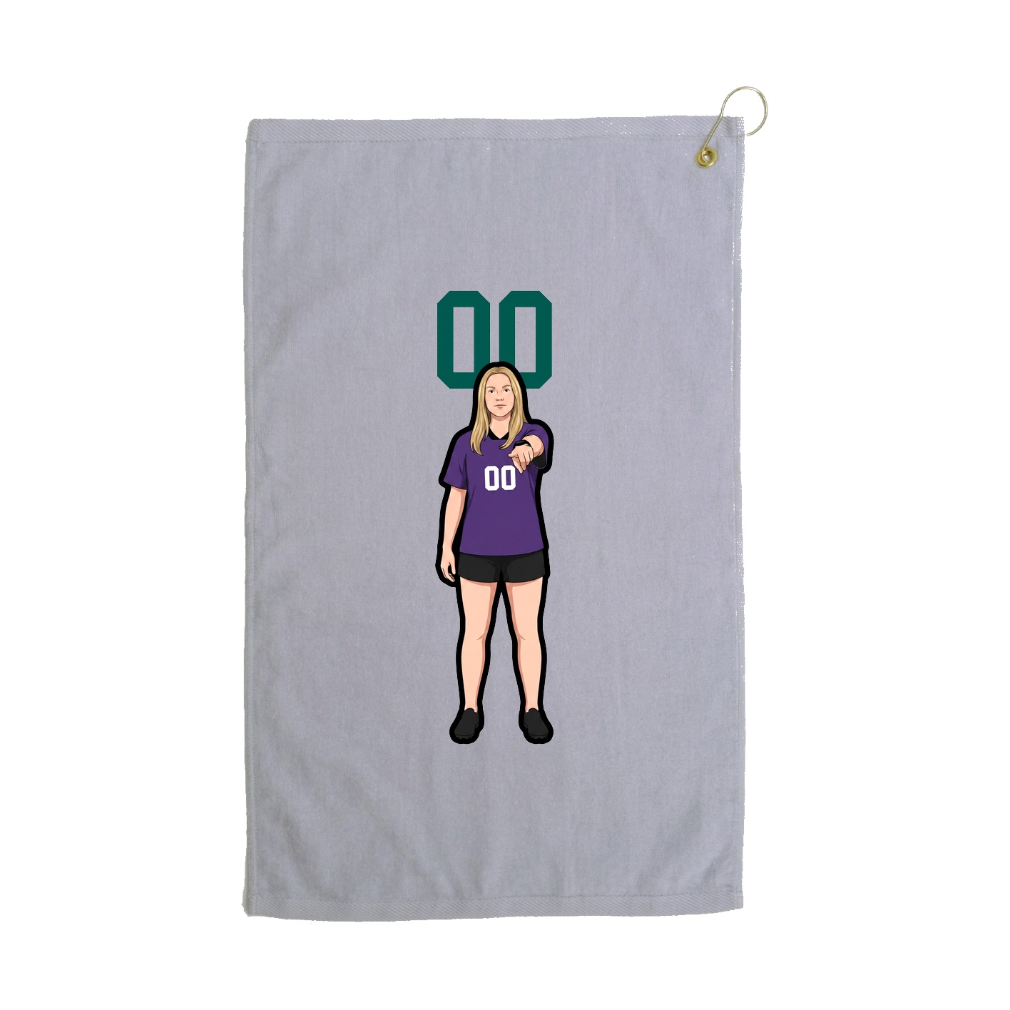 Golf Towel — Number Top in Grey