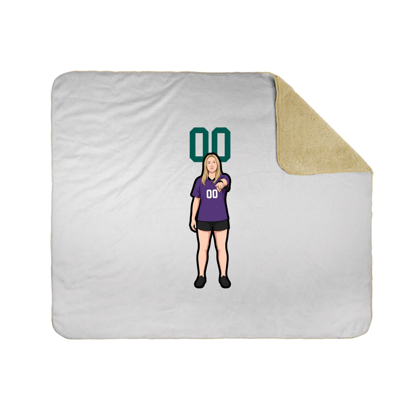 Throw Blanket — Number Top in White