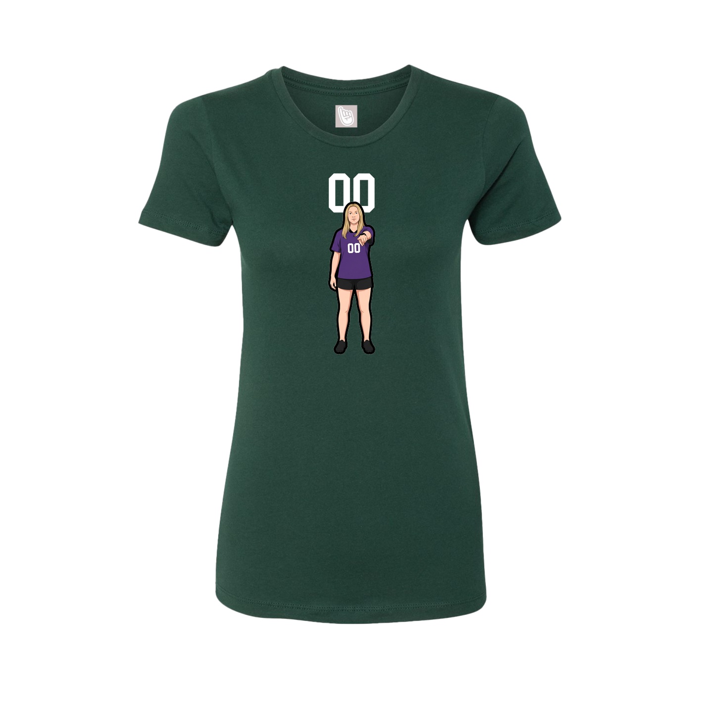 Womens Tee — Number Top in Green